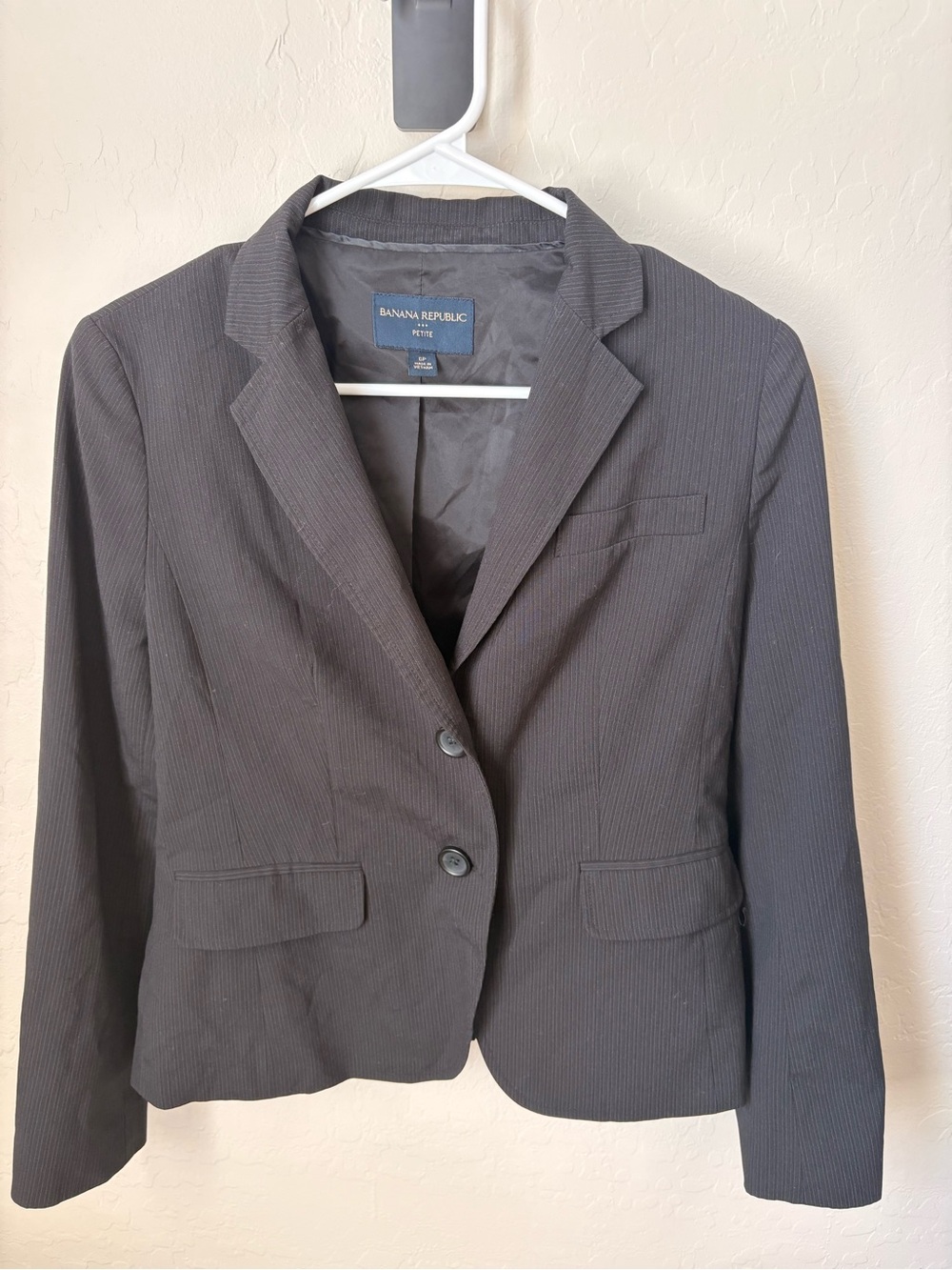 Banana Republic Women's Dark Gray Pinstripe Blazer